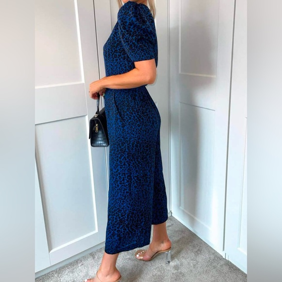AX PARIS Blue Animal Print Jumpsuit - Picture 2 of 5